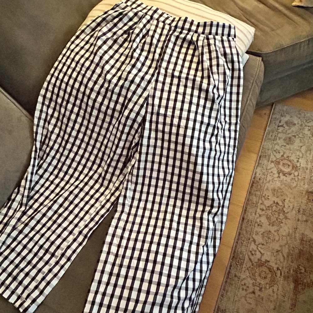 SHEIN CURVE Black and White Checkered Pants